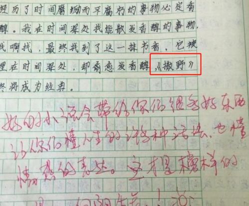 小学生写 撒野 读后感,老师看后不怒反笑,一句话给学生力量