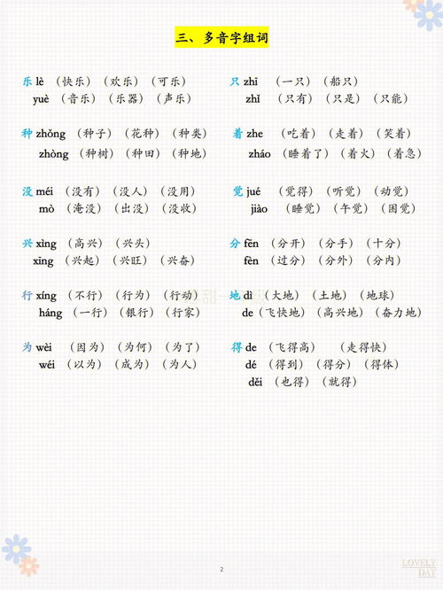 码住一年级语文下期中基础知识复习8大项 