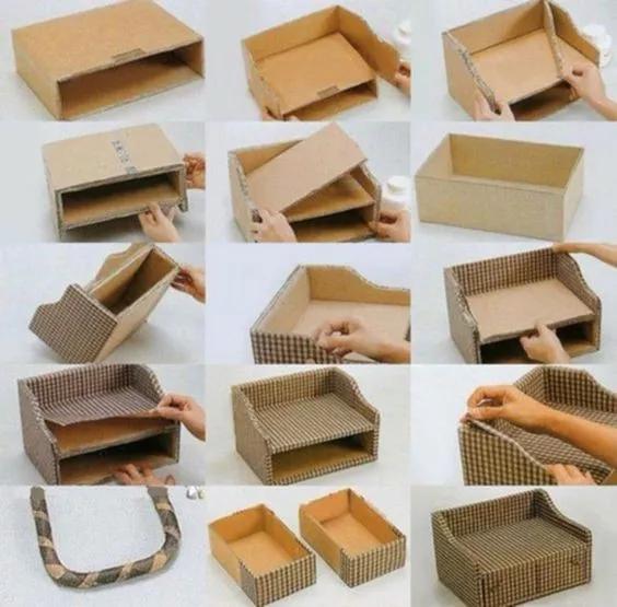 纸箱改造合集 知道快递纸箱能做手工,没想到能做这么好吧