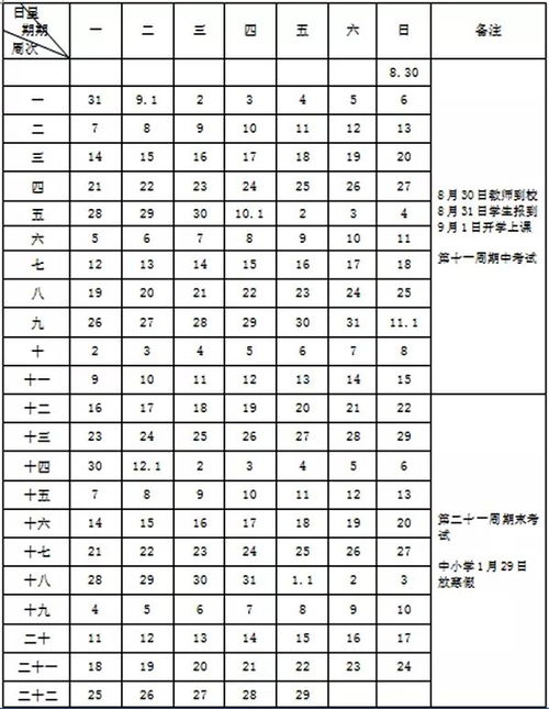 日照中小学寒假放假时间