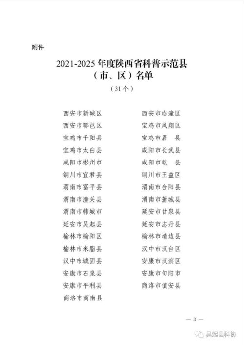 喜讯 吴起县被命名为2021 2025年陕西省科普示范县