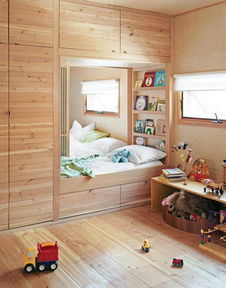 收纳柜实用儿童房卧室收纳床装修设计效果图 