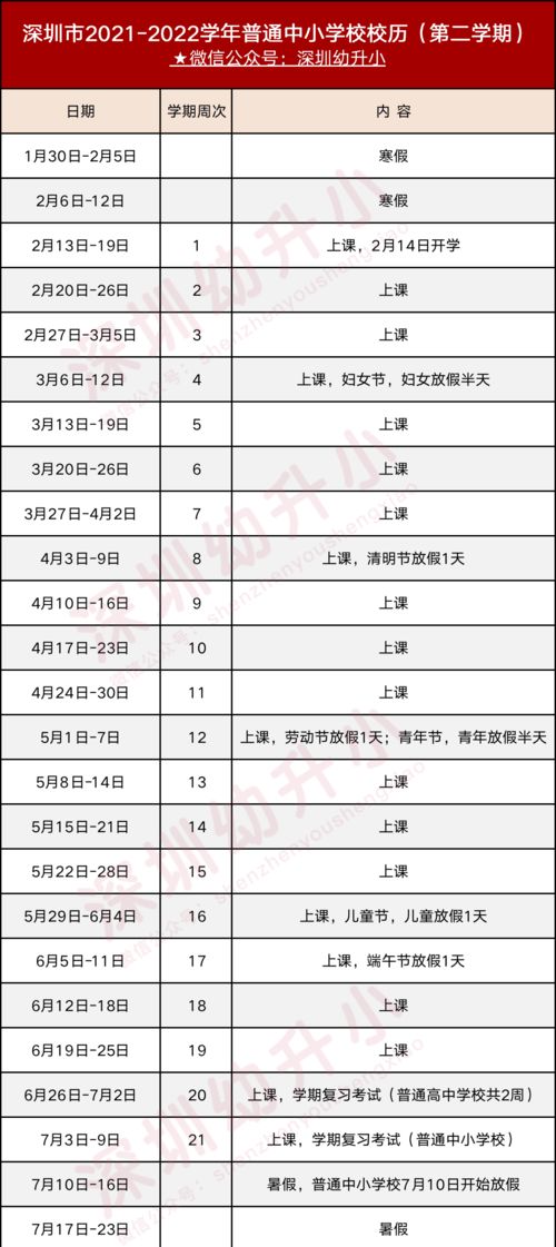 定了 深圳中小学暑假放假时间公布 附2021 2022年最新校历