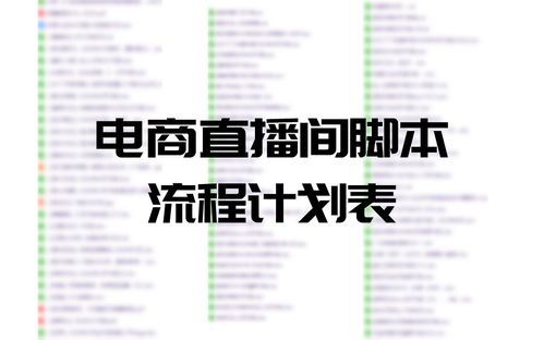 电商店铺直播间流程运营脚本内容文案话术工作流程方案