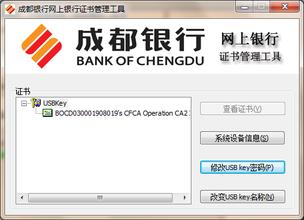 成都银行的USB KEY初始PIN是多少