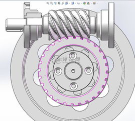 涡齿轮传动咬合模型