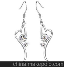 八心八箭 女款耳环 铜耳环 银耳环 厂家订做 韩版 结婚耳环 