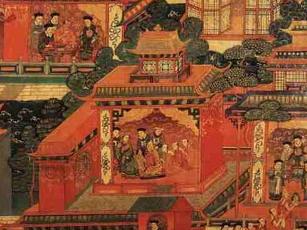 十三达赖喇嘛觐见清光绪皇帝及慈禧太后壁画 