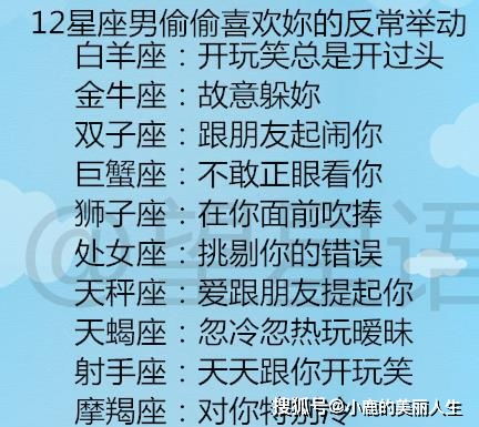 12星座男偷偷喜欢你的反常举动 一句话让12星座心软