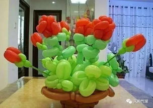情人节各种创意的气球造型 气球花 