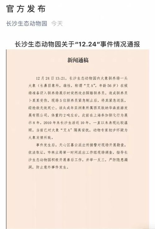 大象发情踩死驯养员 最新通报