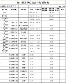 部门预算单位支出计划明细表