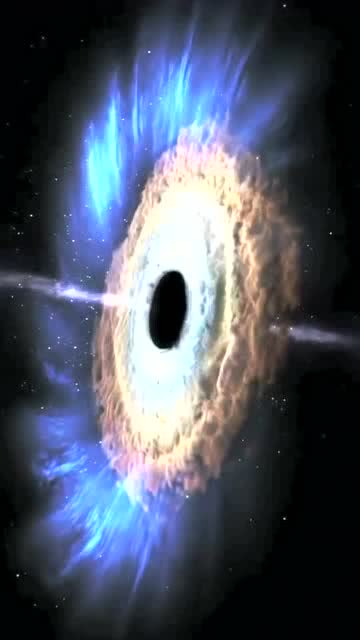 黑洞高亮的半环,是黑洞吞噬天体后遗留的吸积盘,象征着黑洞的强大 