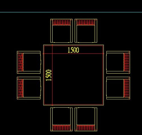 cad怎么绘制一张八人餐桌的平面图 