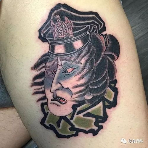 日式风格的人物头像纹身
