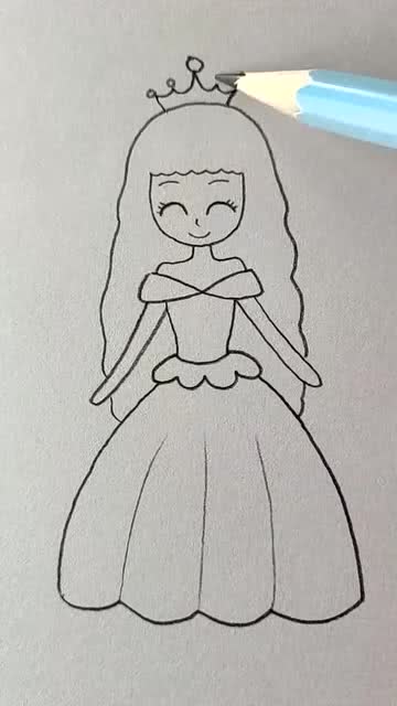 美丽可爱的小公主简笔画 