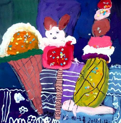 抖音冰淇淋画画怎么弄好看 创意美术里关于冰淇淋的有吗