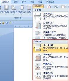 word文档分节符类型有哪些 