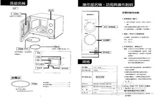 声宝RE 101型微波炉说明书 