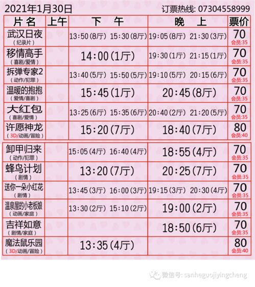 1月30日排片