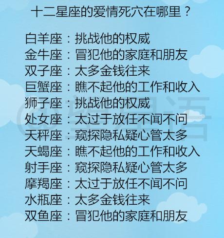 什么是最让12星座揪心的爱情 十二星座的爱情死穴在哪里