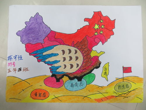 中国版图图片手绘，中国版图手抄报图片