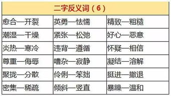 小学语文1 6年级近义词 反义词分类汇总 太全了,赶紧收藏