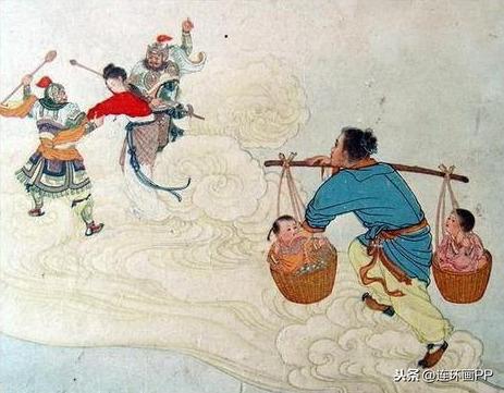 七夕爱情鹊桥典故传说 牛郎织女 墨浪作品年画彩绘连环图