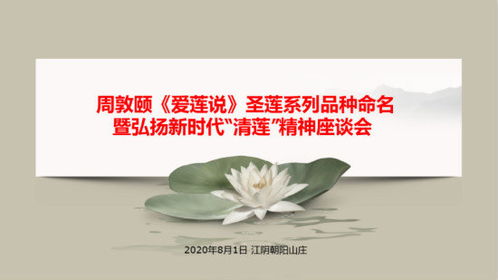 周敦颐 爱莲说 圣莲系列品种命名仪式在江阴举行 
