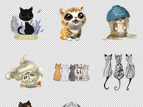 卡通手绘猫可爱小猫咪动物宠物海报PNG图片素材 模板下载 58.53MB 动物大全 自然