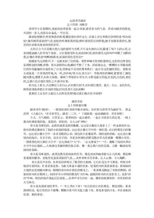 清明踏青作文300字