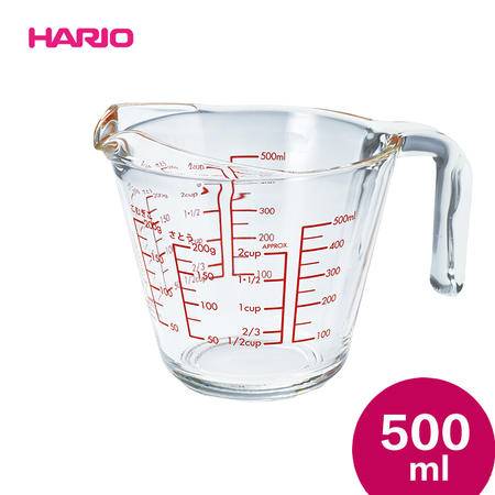 HARIO日本原装进口玻璃量杯带刻度量杯牛奶杯料理杯可微波MJP 500