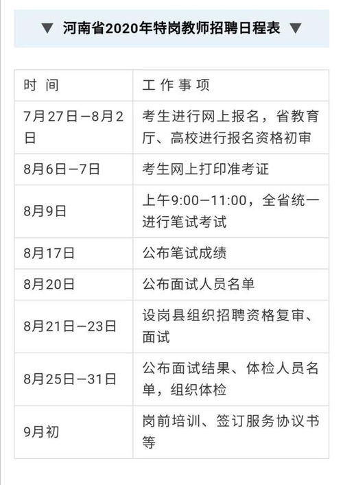 2020年河南省招聘特岗教师1.7万名,明日开始网上报名 