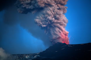 壮丽的冰岛活火山 