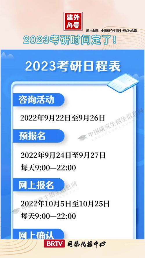 考研报名时间2023年具体考试时间（考研什么时候考） 