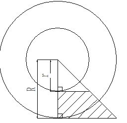 已知 如图,大圆半径为R,小圆半径为r,两个三角形都是等腰直角三角形,