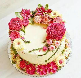 视觉 满足你的少女心,和春天一起开满鲜花的蛋糕