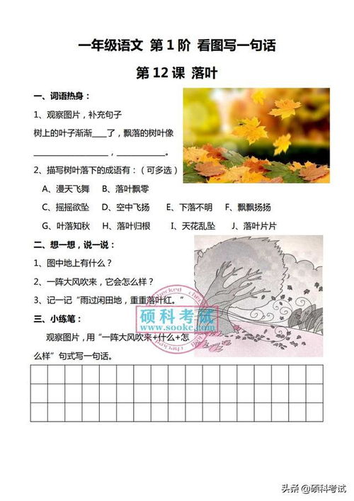 一年级语文看图写话100篇 下册 每天练一练,写作能力不会差