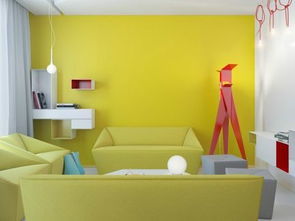2017黄橙色客厅背景墙90平装修效果图 房天下装修效果图 