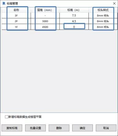 一键快速生成所有楼层命名的标高管理,真香