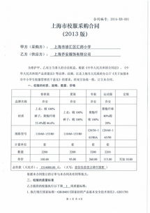 2016汇师小学校服采购合同 内容 