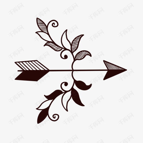 欧美纹身手稿手绘弓箭花纹素材图片免费下载 千库网 