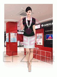 韩国性感车模美女李花莉身着车模制服图片 