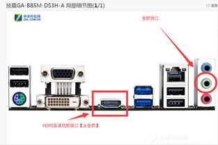 技嘉b85m ds3h a高清音频接口是什么颜色 