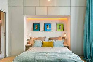 宜家设计卧室床头相片墙效果图 