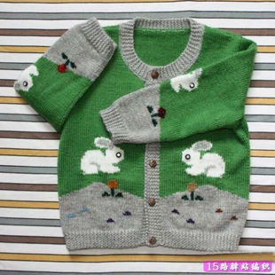 漂亮儿童开衫毛衣织法,小兔子开衫毛衣