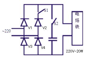 1 在下题是电烙铁供电电路,试分析以下几种情况各属于什么供电电路 输出电压多高 