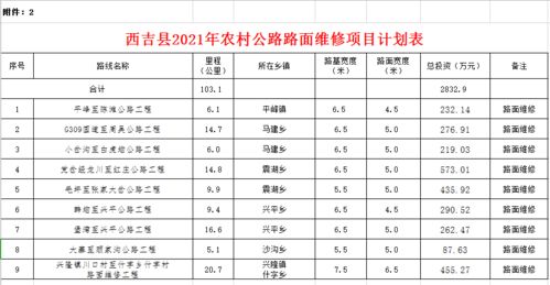 公告 西吉县2021年农村公路路面维修项目计划