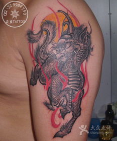 泰州安东刺青 上臂貔貅纹身图片 泰州丽人 