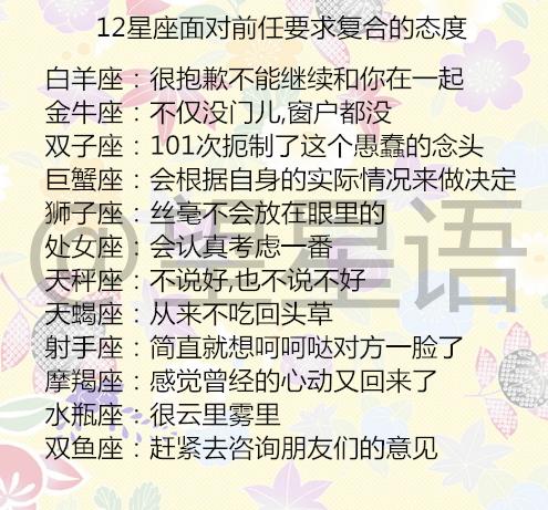 12星座面对前任要求复合的态度, 狮子座和十二星座之间的关系